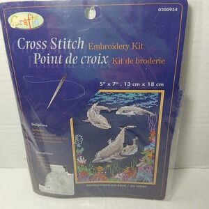Crafters Square Dolphins Counted Cross Stitch Kit 5"x 7" New Sealed